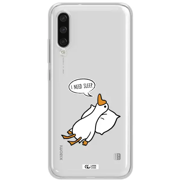 A Cartoon Of A Duck With A Pillow Xiaomi Mi A3 Clear Tpu Case