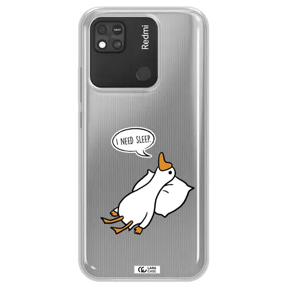 a cartoon of a duck with a pillow Xiaomi Redmi 10A Clear TPU Case