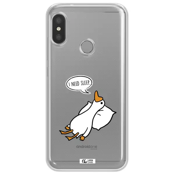 a cartoon of a duck with a pillow Xiaomi Redmi 6 Pro Clear TPU Case