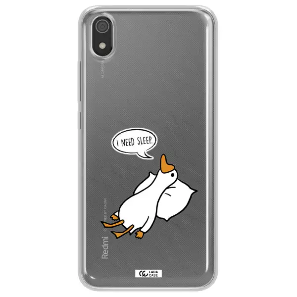 a cartoon of a duck with a pillow Xiaomi Redmi 7A Clear TPU Case