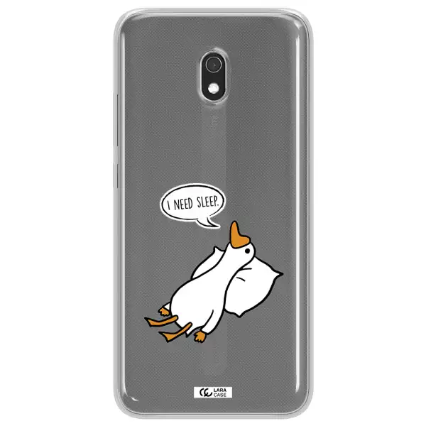 a cartoon of a duck with a pillow Xiaomi Redmi 8A Clear TPU Case
