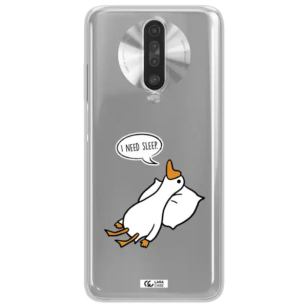 a cartoon of a duck with a pillow Xiaomi Redmi K30 Clear TPU Case