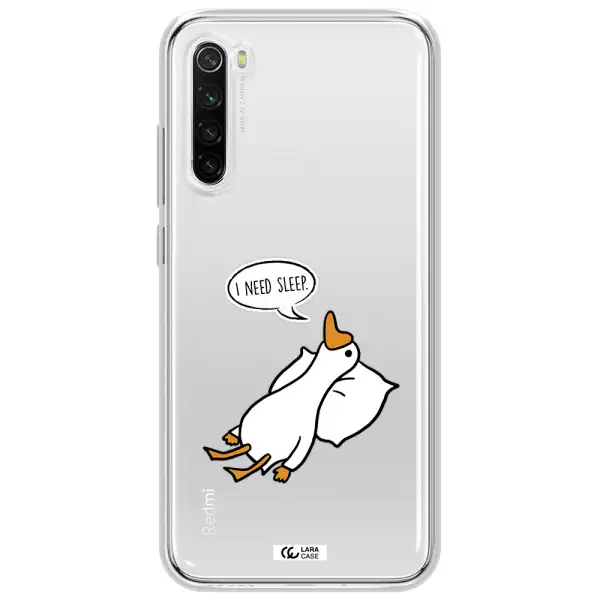 A Cartoon Of A Duck With A Pillow Xiaomi Redmi Note 8T Clear Tpu Case