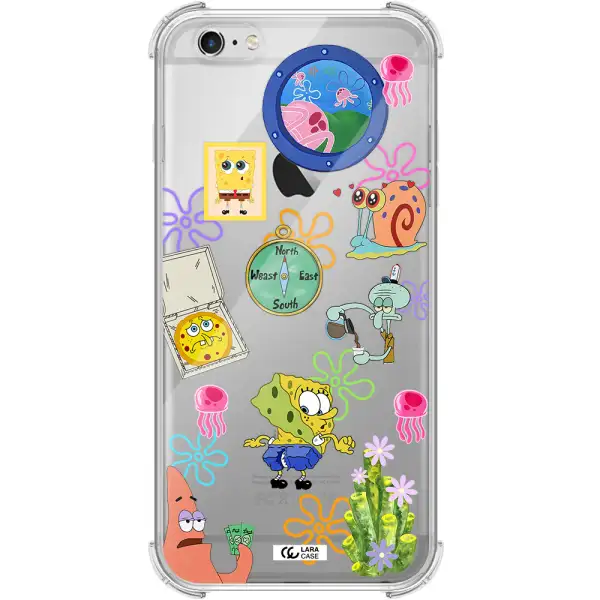 a collection of cartoon characters Apple iPhone 6 s plus Clear PC Case