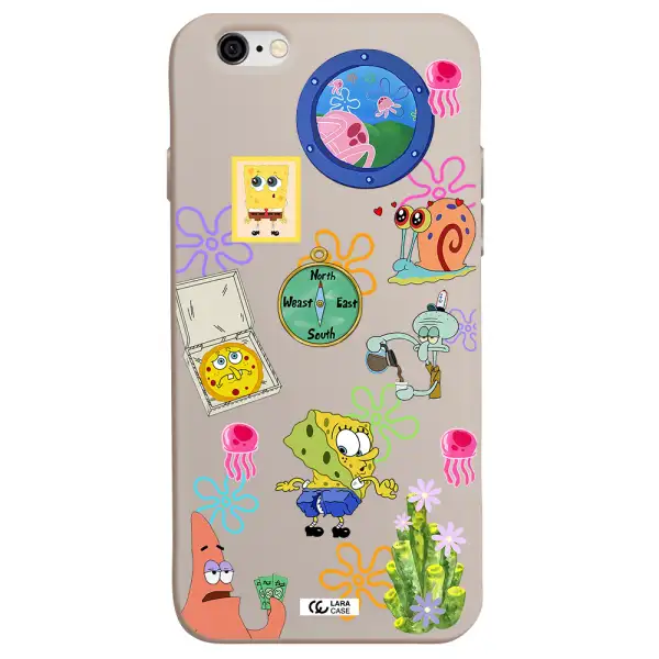 a collection of cartoon characters Apple iPhone 6 Silicone Stone Case