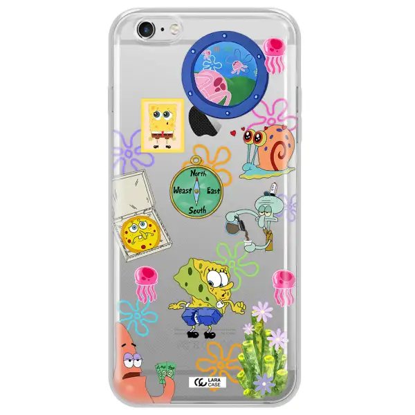 a collection of cartoon characters Apple iPhone 6S Clear TPU Case