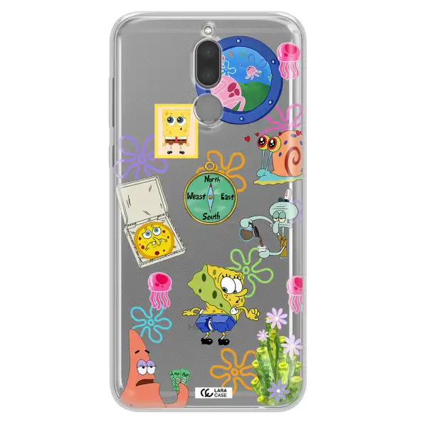 a collection of cartoon characters Huawei Mate 10 Lite Clear TPU Case