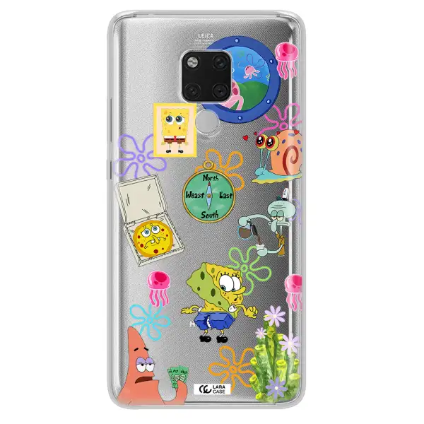 a collection of cartoon characters Huawei Mate 20X Clear TPU Case