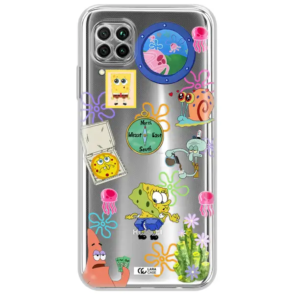 A Collection Of Cartoon Characters Huawei Nova 7I Clear Tpu Case