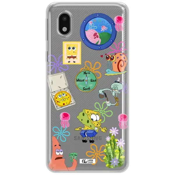 A Collection Of Cartoon Characters Samsung A01 Core Clear Tpu Case