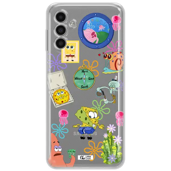 A Collection Of Cartoon Characters Samsung A13 5G Clear Tpu Case