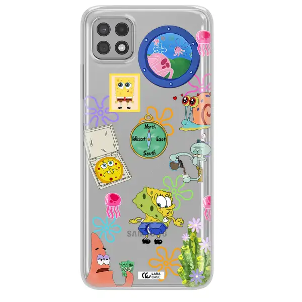 a collection of cartoon characters Samsung A22 5g Clear TPU Case