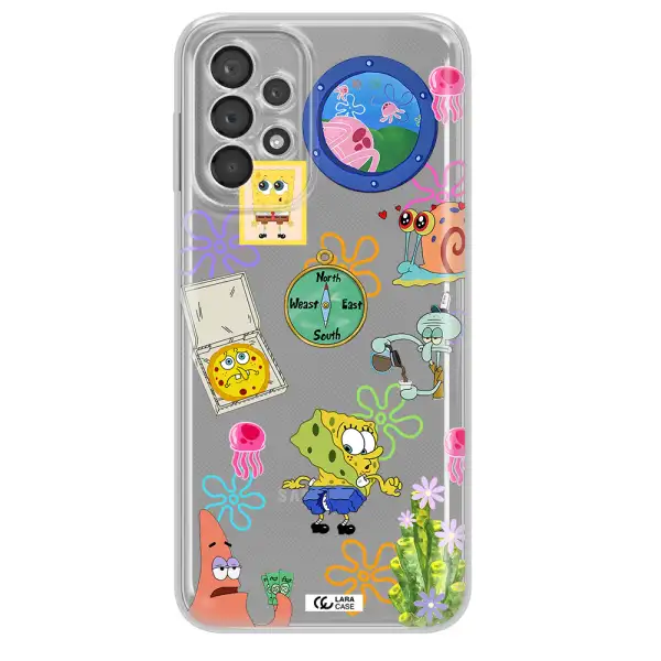 A Collection Of Cartoon Characters Samsung A23 5G Clear Tpu Case
