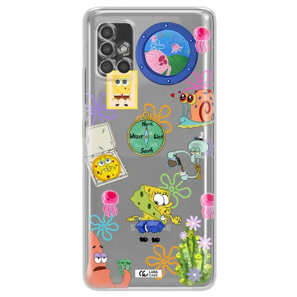 A Collection Of Cartoon Characters Samsung A40S Clear Tpu Case