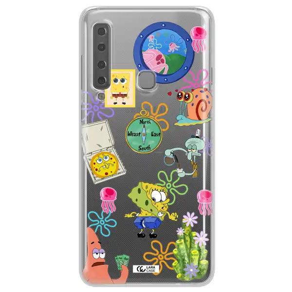 a collection of cartoon characters Samsung A9 2018 Clear TPU Case