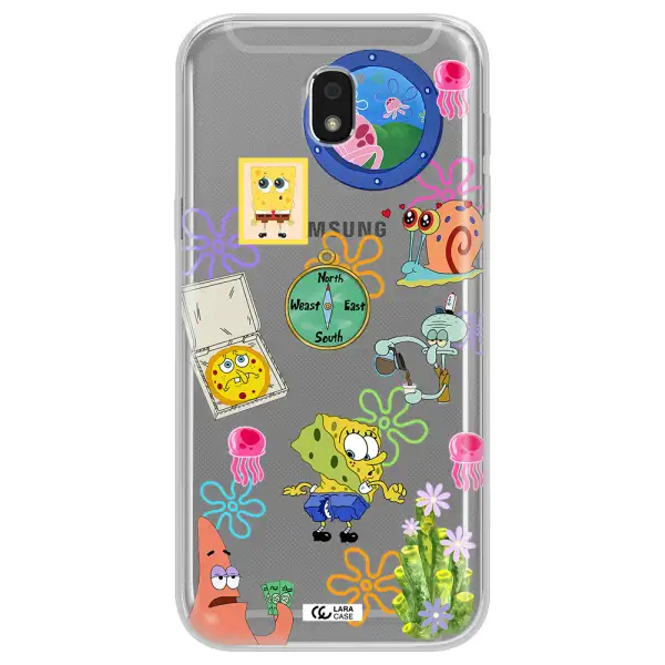 a collection of cartoon characters Samsung J5 2017 Clear TPU Case