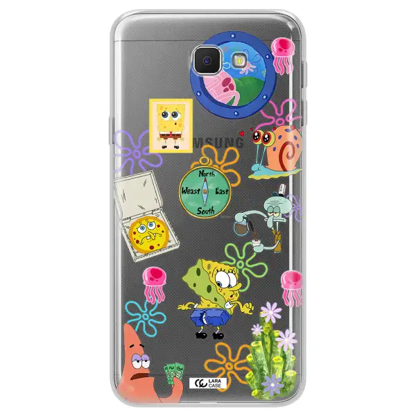 a collection of cartoon characters Samsung J5 Prime Clear TPU Case