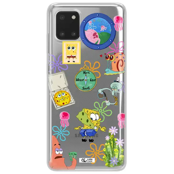 a collection of cartoon characters Samsung Note 10 Lite Clear TPU Case