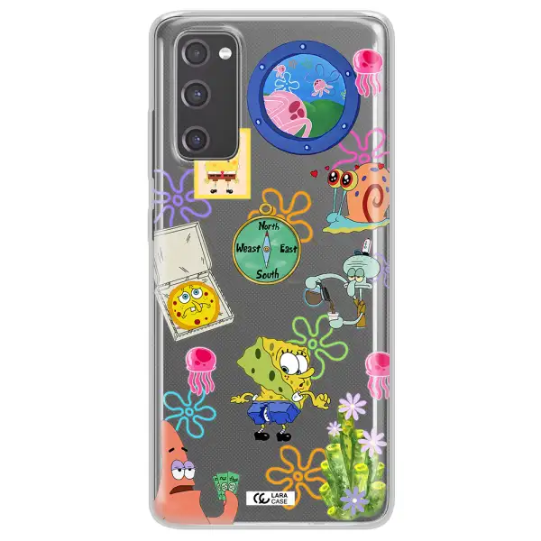 a collection of cartoon characters Samsung S20 Fe Clear TPU Case