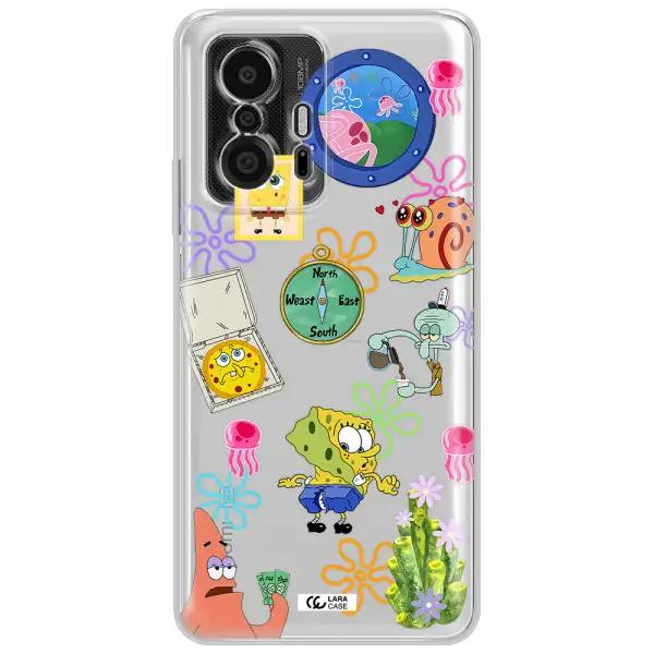 A Collection Of Cartoon Characters Xiaomi 11T Pro Clear Tpu Case