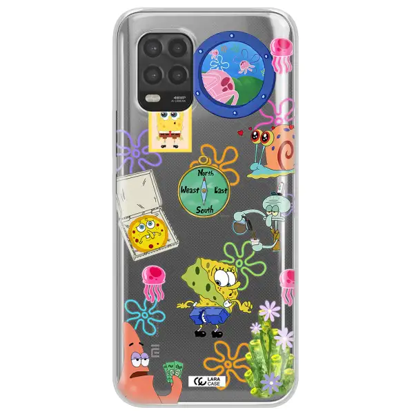 a collection of cartoon characters Xiaomi Mi 10 Lite Clear TPU Case