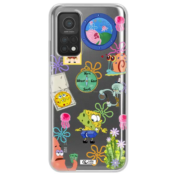 a collection of cartoon characters Xiaomi Mi 10T Clear TPU Case