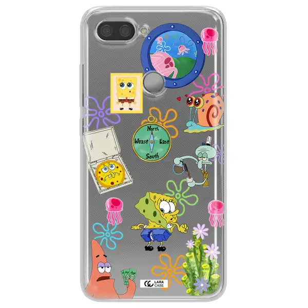 a collection of cartoon characters Xiaomi Mi 8 Lite Clear TPU Case