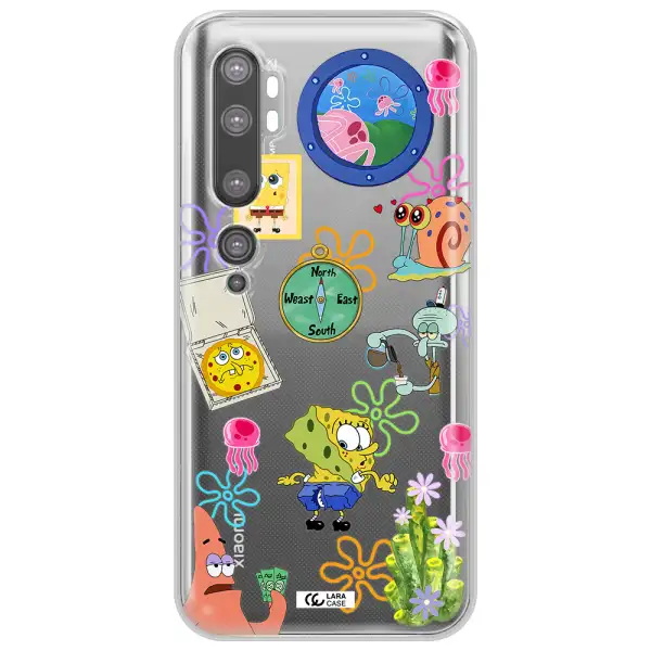 a collection of cartoon characters Xiaomi Mi Note 10 Clear TPU Case