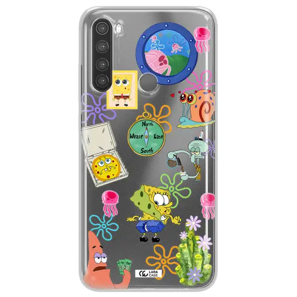 a collection of cartoon characters Xiaomi Note 8 Clear TPU Case
