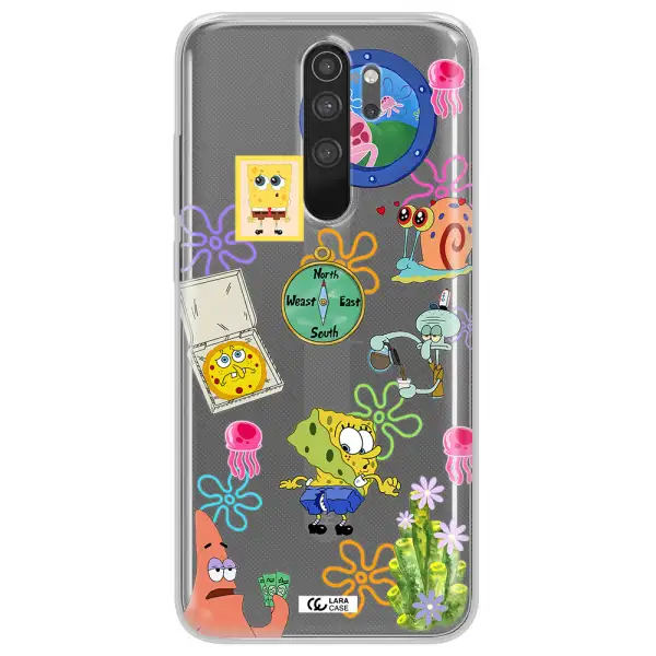 a collection of cartoon characters Xiaomi Note 8 Pro Clear TPU Case