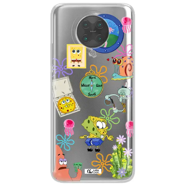 a collection of cartoon characters Xiaomi Poco F2 Pro Clear TPU Case