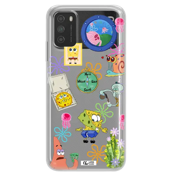 a collection of cartoon characters Xiaomi Poco M3 Clear TPU Case