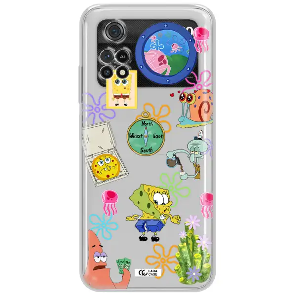 A Collection Of Cartoon Characters Xiaomi Poco M4 Pro 4G Clear Tpu Case