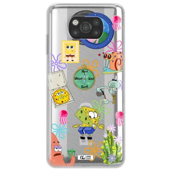 a collection of cartoon characters Xiaomi Poco X3 Clear TPU Case