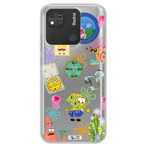 a collection of cartoon characters Xiaomi Redmi 10A Clear TPU Case