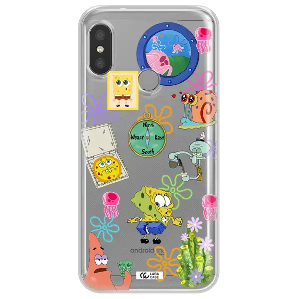 a collection of cartoon characters Xiaomi Redmi 6 Pro Clear TPU Case