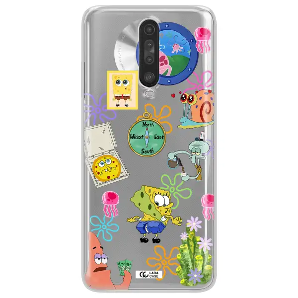 a collection of cartoon characters Xiaomi Redmi K30 Clear TPU Case