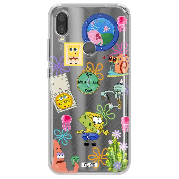 a collection of cartoon characters Xiaomi Redmi Note 7 Clear TPU Case