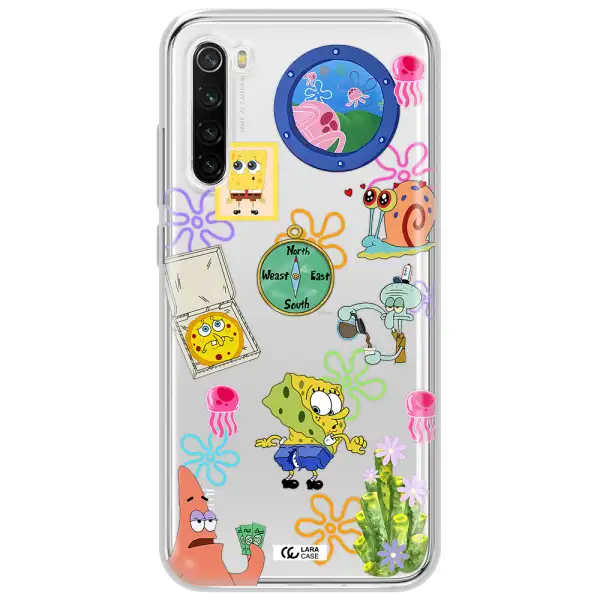 A Collection Of Cartoon Characters Xiaomi Redmi Note 8T Clear Tpu Case