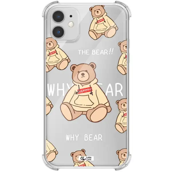a pattern of a teddy bear Apple iPhone 11 Clear PC Case