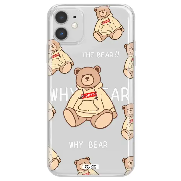 A Pattern Of A Teddy Bear Apple Iphone 11 Clear Tpu Case