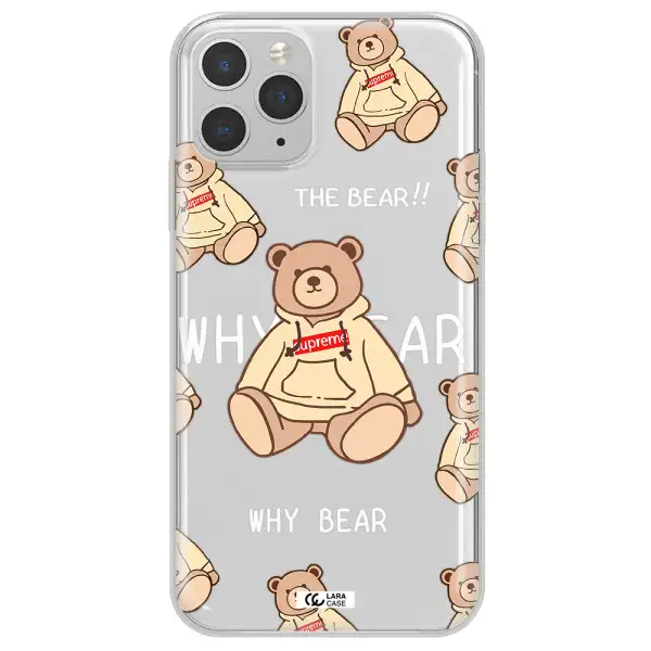 A Pattern Of A Teddy Bear Apple Iphone 11 Pro Clear Tpu Case