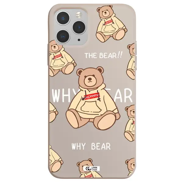 a pattern of a teddy bear Apple iPhone 11 pro max Silicone Stone Case