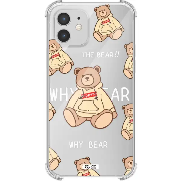 a pattern of a teddy bear Apple iPhone 12 mini Clear PC Case