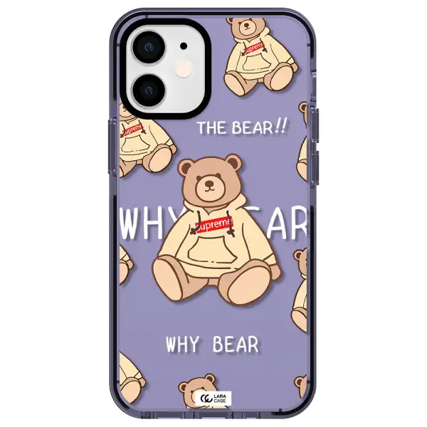a pattern of a teddy bear Apple iPhone 12 mini impact Lilac Case