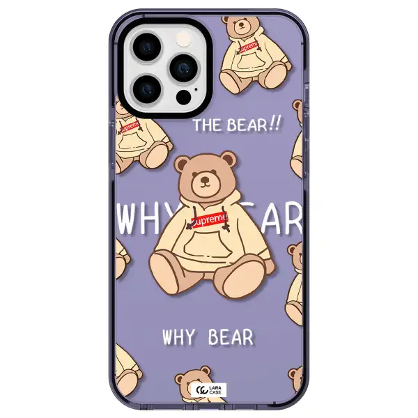 a pattern of a teddy bear Apple iPhone 12 pro max impact Lilac Case
