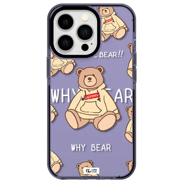 a pattern of a teddy bear Apple iPhone 13 Pro impact Lilac Case