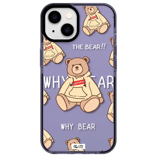 a pattern of a teddy bear Apple iPhone 14 impact Lilac Case