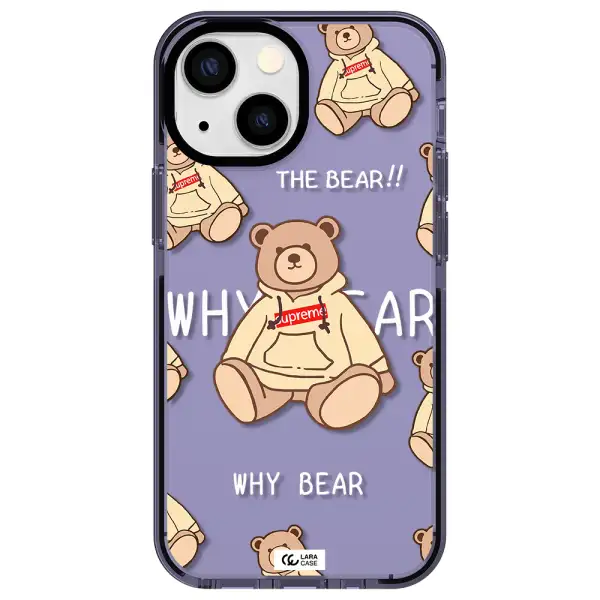 a pattern of a teddy bear Apple iPhone 15 impact Lilac Case