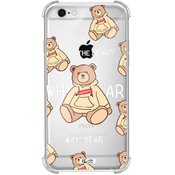 a pattern of a teddy bear Apple iPhone 6 Clear PC Case